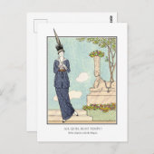 Carte Postale Barbier Art déco français Mode Beau Temps (Devant / Derrière)