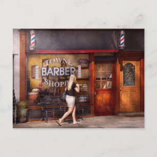 Carte Postale Barbier - Barbershop - Il est temps de couper une 
