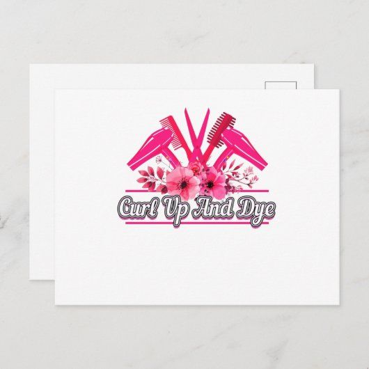 Carte Postale Barbier, Ciseaux, Peigne, Sèche-cheveux (Devant / Derrière)