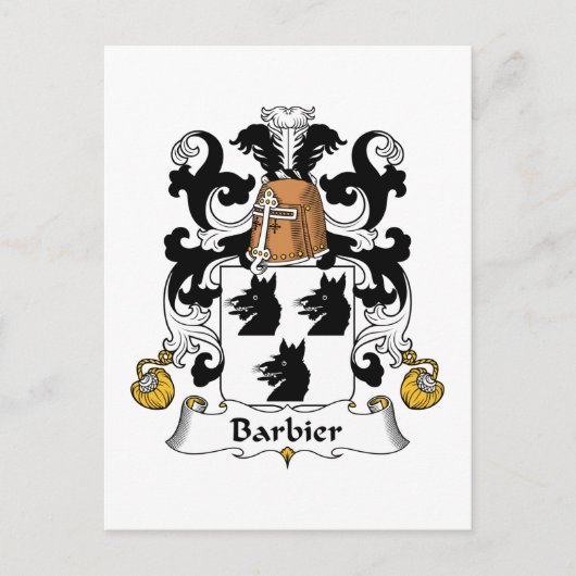 Carte Postale Barbier Family Crest (Devant)