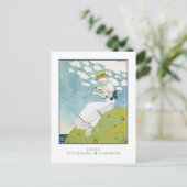 Carte Postale Barbier Petite robe blanche Mode française (Debout devant)