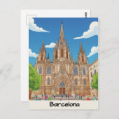 Carte Postale Barcelona Cathedral (Devant / Derrière)