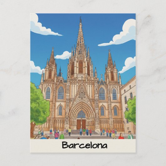 Carte Postale Barcelona Cathedral (Devant)