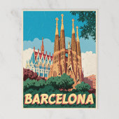 Carte Postale Barcelona Retro