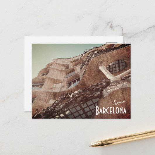 Carte Postale Barcelone, Espagne - Casa Batllo par Gaudi Postcar (Devant/Arrière en situation)