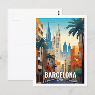 Carte Postale Barcelone Espagne Lieux de Voyage Célèbres