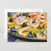 Carte Postale Barcelone Espagne | Paella espagnole (Devant / Derrière)