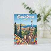 Carte Postale Barcelone Espagne Parc Güell (Debout devant)