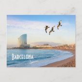 Carte Postale Barcelone, Espagne - Plage de Barceloneta (Devant)