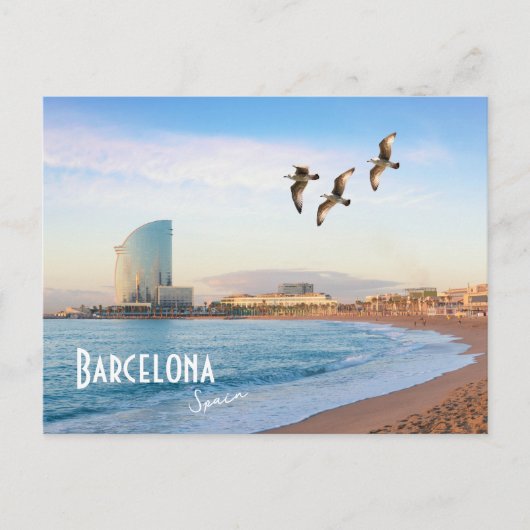 Carte Postale Barcelone, Espagne - Plage de Barceloneta (Devant)