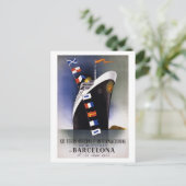 Carte Postale Barcelone Espagne Poster vintage 1944 (Debout devant)