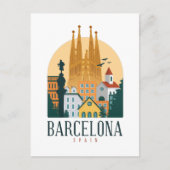 Carte postale Barcelone Espagne Skyline (Devant)