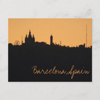 Carte postale Barcelone, Espagne Sunset Skyline