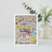 Carte Postale Barcelone Espagne Travel Place Watercolor (Debout devant)