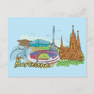 Carte Postale Barcelone, Espagne Ville célèbre