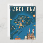 Carte Postale Barcelone Espagne vintage (Devant / Derrière)