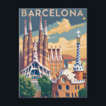 Carte Postale Barcelone Espagne vintage<br><div class="desc">Barcelone Espagne vintage</div>