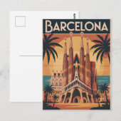 Carte Postale Barcelone Espagne vintage (Devant / Derrière)
