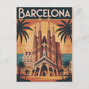 Carte Postale Barcelone Espagne vintage