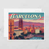 CARTE POSTALE BARCELONE ESPAGNE VINTAGE (Devant / Derrière)