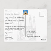 Carte Postale Barcelone Espagne Vue d'ensemble avec Sagrada Fami (Dos)