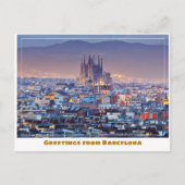 Carte Postale Barcelone Espagne Vue d'ensemble avec Sagrada Fami (Devant)