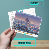 Carte Postale Barcelone Espagne Vue d'ensemble avec Sagrada Fami