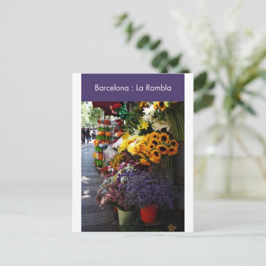 Carte Postale Barcelone : La Rambla (Debout devant)