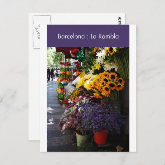 Carte Postale Barcelone : La Rambla (Devant / Derrière)