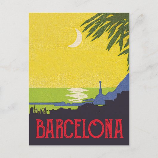 Carte Postale Barcelone par nuit (Devant)