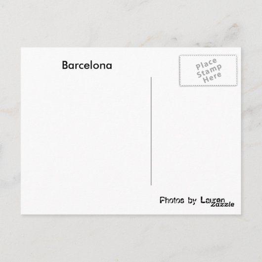 Carte Postale Barcelone sans titre (Dos)