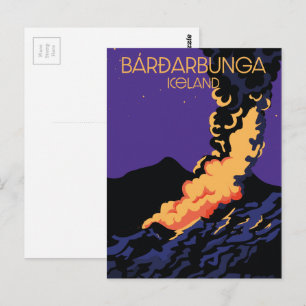 Carte Postale Bárðarbunga, affiche de voyage en Islande.