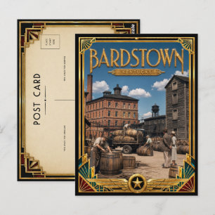 Carte Postale Bardstown Kentucky Art Déco Vintage Âge d'Or