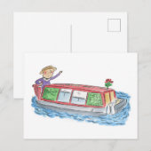 Carte Postale Barge (Devant / Derrière)