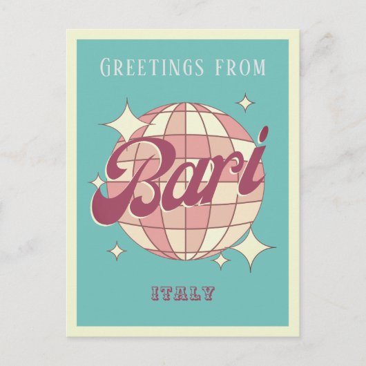 Carte Postale Bari Italy Italia disco Retro Vintage (Devant)