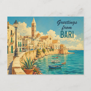 Carte Postale Bari vintage Italie - Voyages dans les Pouilles Me