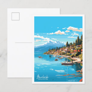 Carte Postale Bariloche Argentine illustration de voyage vintage