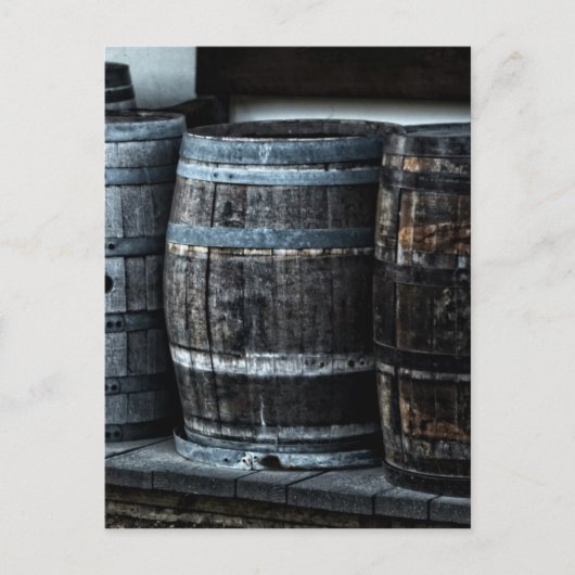 Carte Postale Barils à whisky rustique (Devant)