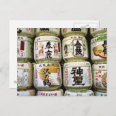 Carte Postale Barils de saké de Nara, Japon (Devant / Derrière)