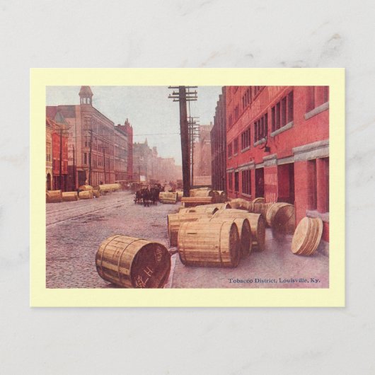 Carte Postale Barils de tabac, Louisville, Kentucky Vintage (Devant)