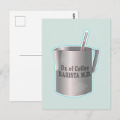 Carte Postale Barista de café qui fait rire le docteur (Devant / Derrière)