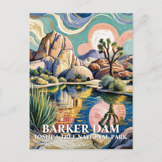 Carte Postale Barker Dam Joshua Tree Van Gogh Désert Texte Perso (Devant)