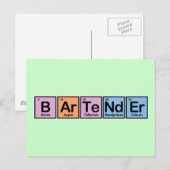 Carte Postale Barman en éléments (Devant / Derrière)