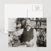 Carte Postale Barman versant une boisson, 1910 (Devant / Derrière)