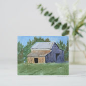 Carte Postale Barn Painting Watercolor  (Debout devant)