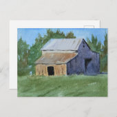 Carte Postale Barn Painting Watercolor  (Devant / Derrière)