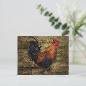 Carte Postale Barn Wood Chicken french country rooster (Debout devant)