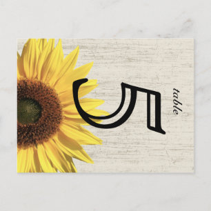 Carte Postale Barn Wood Sunflower Wedding Table