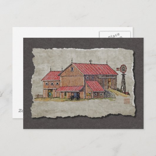 Carte Postale Barne Buggy & Windmill (Devant / Derrière)