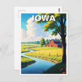 Carte Postale Barne rouge Iowa (Devant / Derrière)